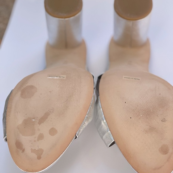 Loeffler Randall Coco Metallic Silver Heels Size 10 - Picture 9 of 16